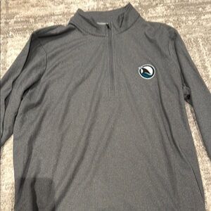 Gray Quarter-Zip Pullover with Logo